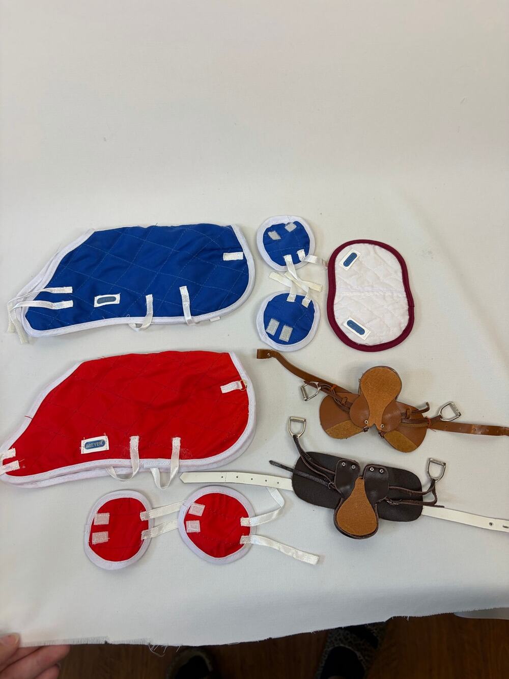 Breyer Horse Accessories Lot - Red Blue Blankets Saddles ETC.